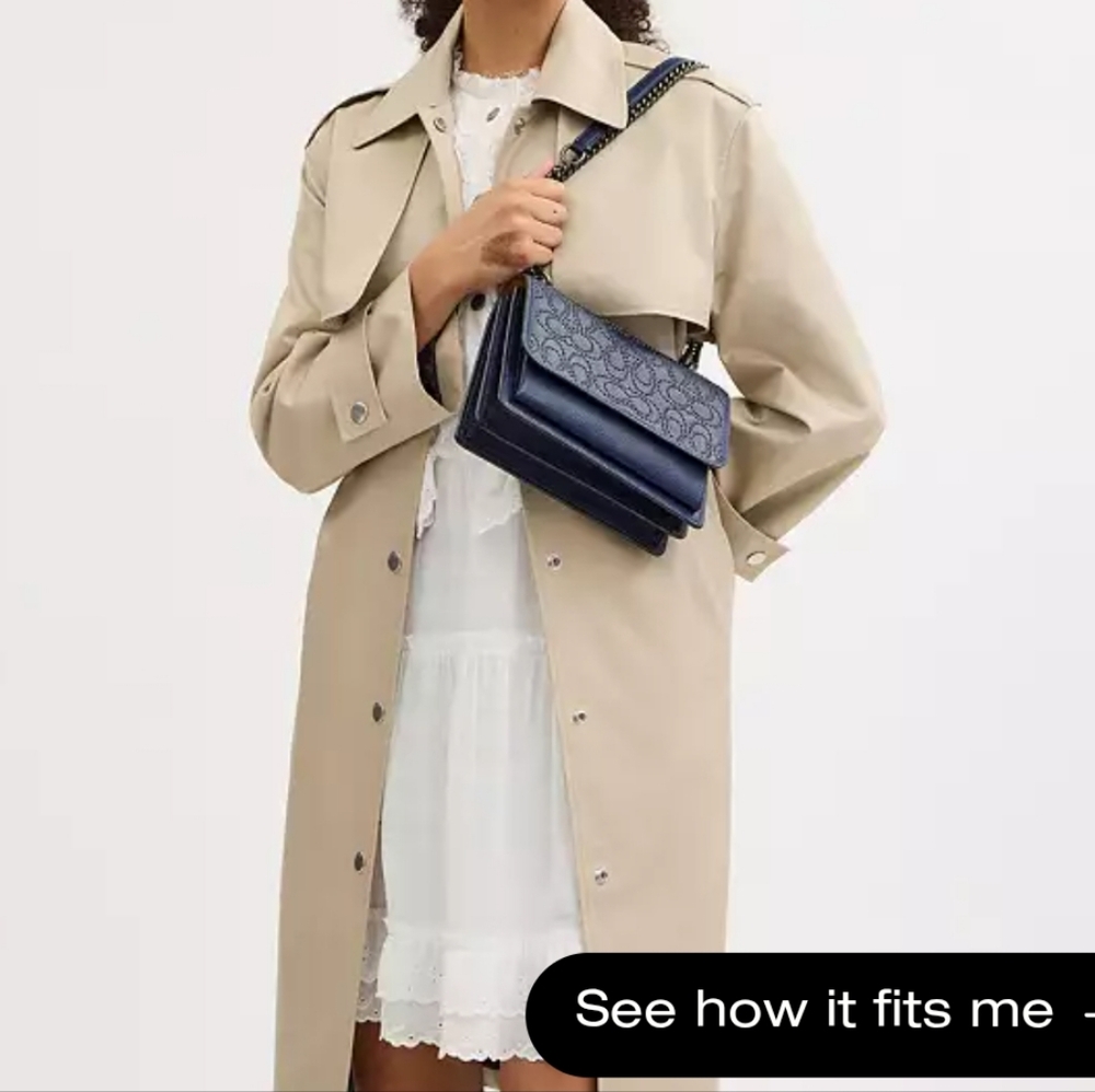 NWT COACH KLARE CROSSBODY SIGNATURE RIVET  TRUE NAVY STYLE CX260 SUEDE‎ LINING - Picture 4 of 16